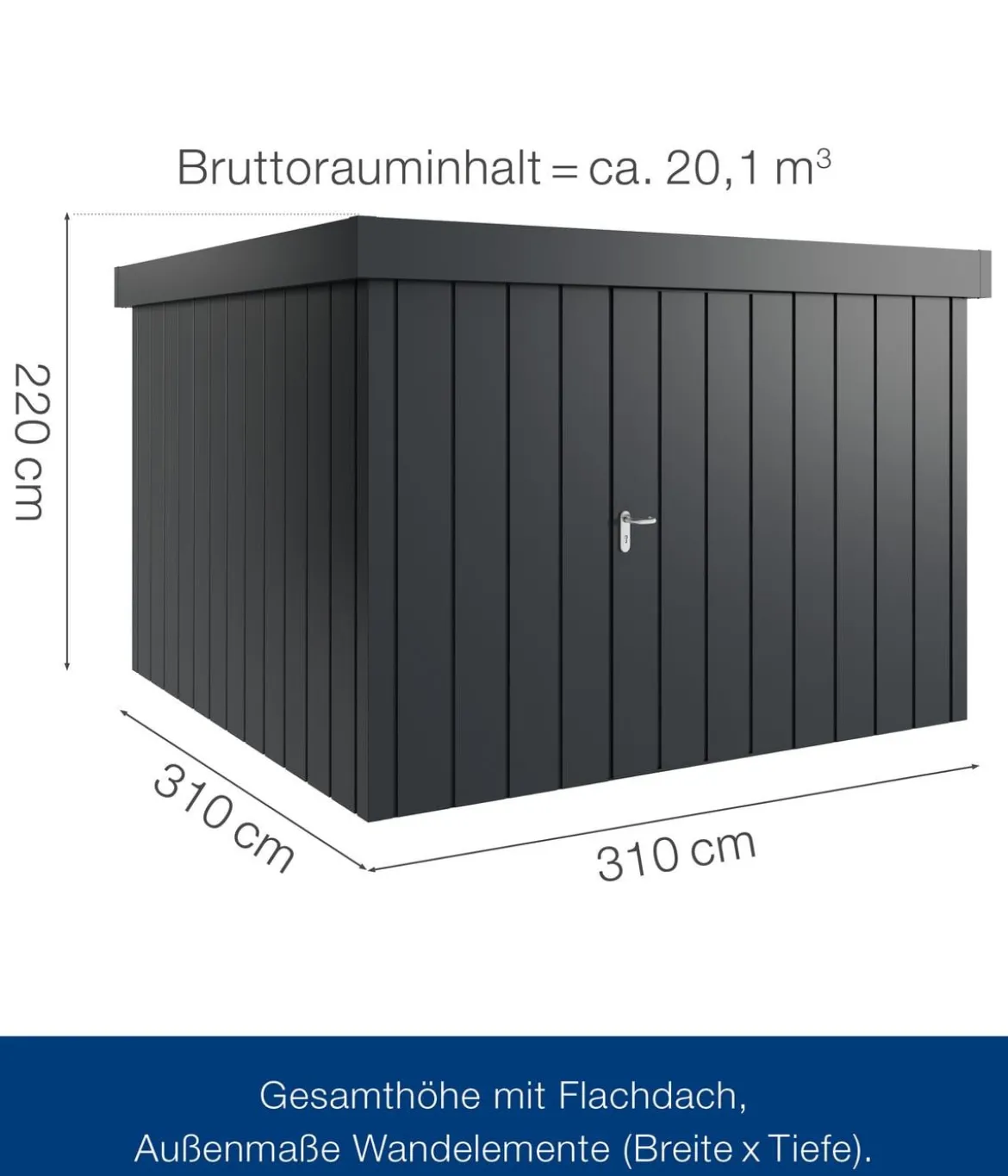 Hörmann Metallgerätehaus Juno JFD14 M-Sk Motiv Modern, ca. B325/H222/T325 cm