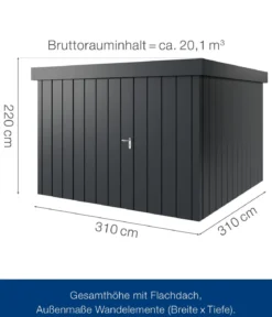 Hörmann Metallgerätehaus Juno JFD14 M-Sk Motiv Modern, ca. B325/H222/T325 cm