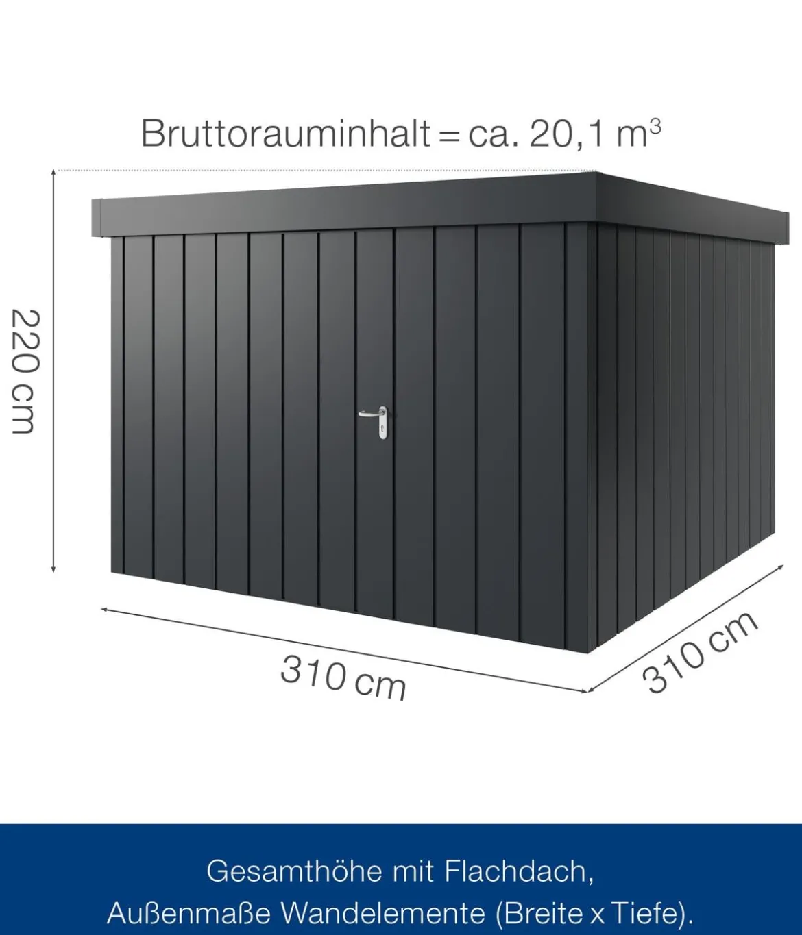 Hörmann Metallgerätehaus Juno JFD14 M-Sk Motiv Modern, ca. B325/H222/T325 cm