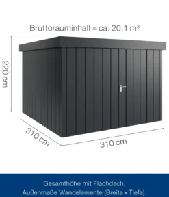 Hörmann Metallgerätehaus Juno JFD14 M-Sk Motiv Modern mit Doppeltür, ca. B325/H222/T325 cm
