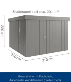 Hörmann Metallgerätehaus Juno JFD14 M-Sk Motiv Modern bodentiefes Fenster, ca. B325/H222/T325 cm
