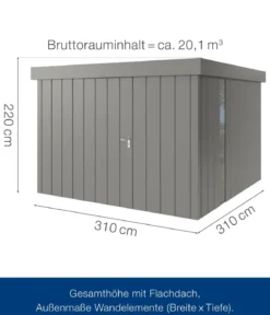Hörmann Metallgerätehaus Juno JFD14 M-Sk Motiv Modern bodentiefes Fenster, ca. B325/H222/T325 cm