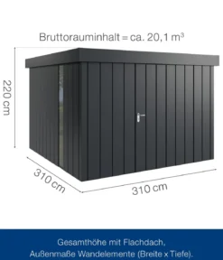 Hörmann Metallgerätehaus Juno JFD14 M-Sk Motiv Modern bodentiefes Fenster, ca. B325/H222/T325 cm