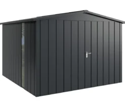 Hörmann Metallgerätehaus Juno JSD14 M-Sk Motiv Modern bodentiefes Fenster mit Doppeltür, ca. B333/H231/T325 cm