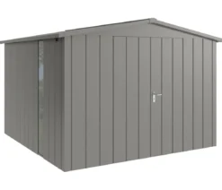Hörmann Metallgerätehaus Juno JSD14 M-Sk Motiv Modern bodentiefes Fenster mit Doppeltür, ca. B333/H231/T325 cm