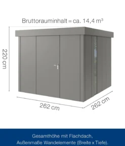 Hörmann Metallgerätehaus Juno JFD10 L-Sk Motiv Design, ca. B277/H222/T277 cm