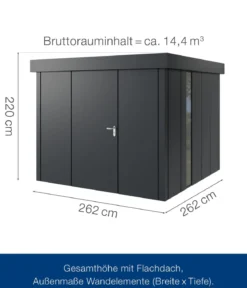 Hörmann Metallgerätehaus Juno JFD10 L-Sk Motiv Design, ca. B277/H222/T277 cm