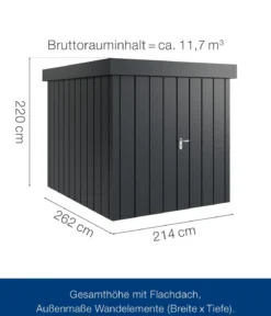 Hörmann Metallgerätehaus Juno JFD6 M-Sk Motiv Modern mit Doppeltür, ca. B229/H222/T277 cm