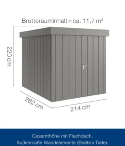 Hörmann Metallgerätehaus Juno JFD6 M-Sk Motiv Modern mit Doppeltür, ca. B229/H222/T277 cm