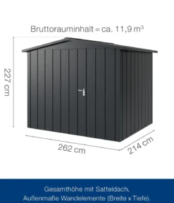 Hörmann Metallgerätehaus Juno JSD9 M-Sk Motiv Modern, ca. B285/H227/T237 cm