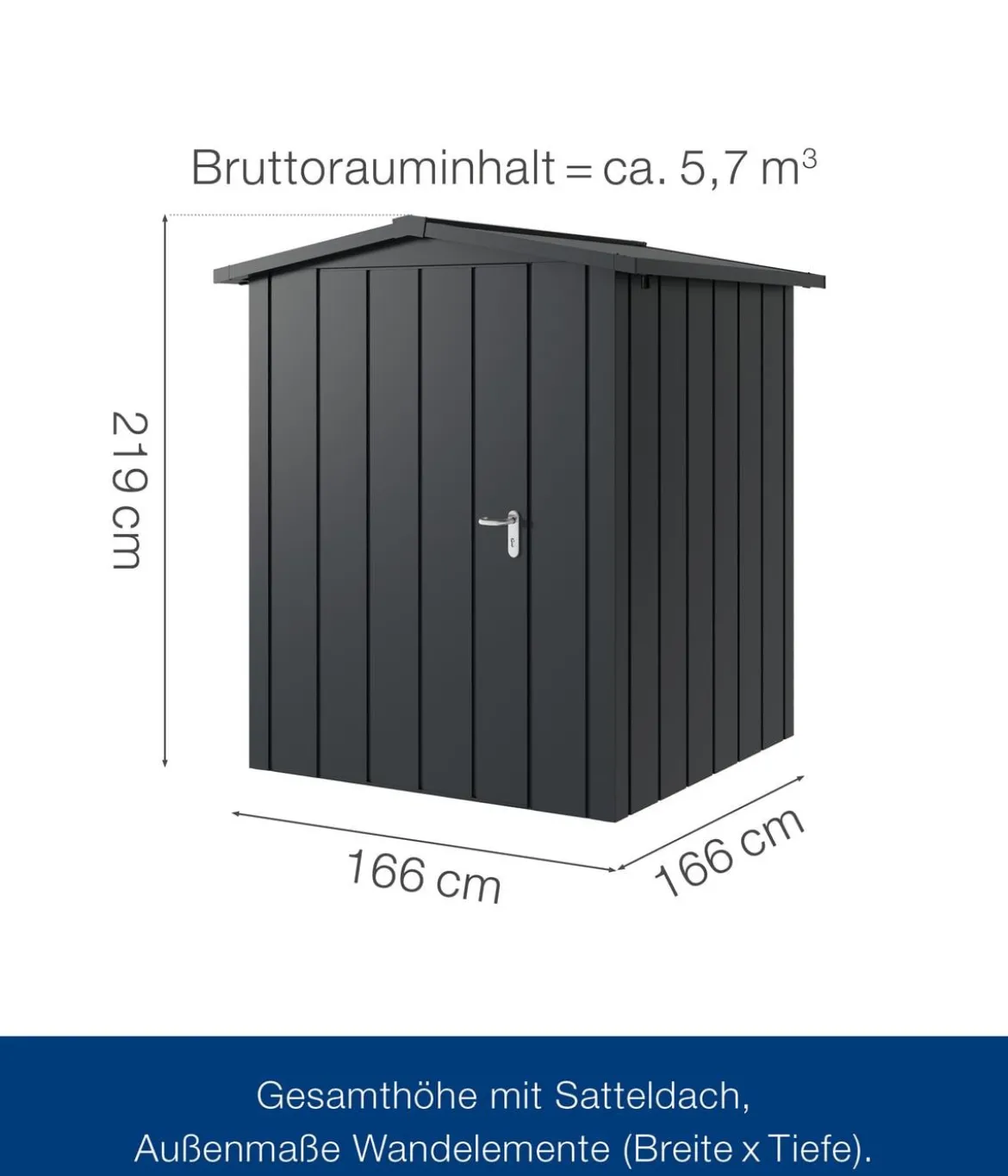 Hörmann Metallgerätehaus Juno JSD2 M-Sk Motiv Modern, ca. B189/H219/T181 cm