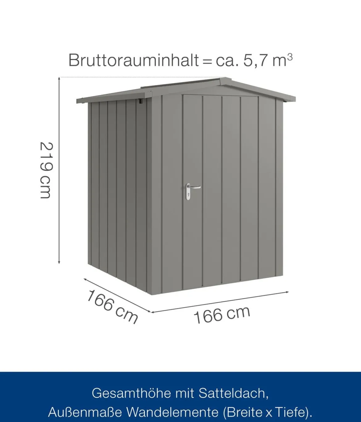 Hörmann Metallgerätehaus Juno JSD2 M-Sk Motiv Modern, ca. B189/H219/T181 cm