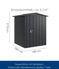 Hörmann Metallgerätehaus Juno JSD2 M-Sk Motiv Modern, ca. B189/H219/T181 cm