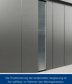 Hörmann Metallgerätehaus Juno JFD6 M-Sk Motiv Modern bodentiefes Fenster, ca. B229/H222/T277 cm