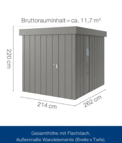Hörmann Metallgerätehaus Juno JFD6 M-Sk Motiv Modern bodentiefes Fenster, ca. B229/H222/T277 cm