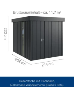 Hörmann Metallgerätehaus Juno JFD6 M-Sk Motiv Modern bodentiefes Fenster, ca. B229/H222/T277 cm