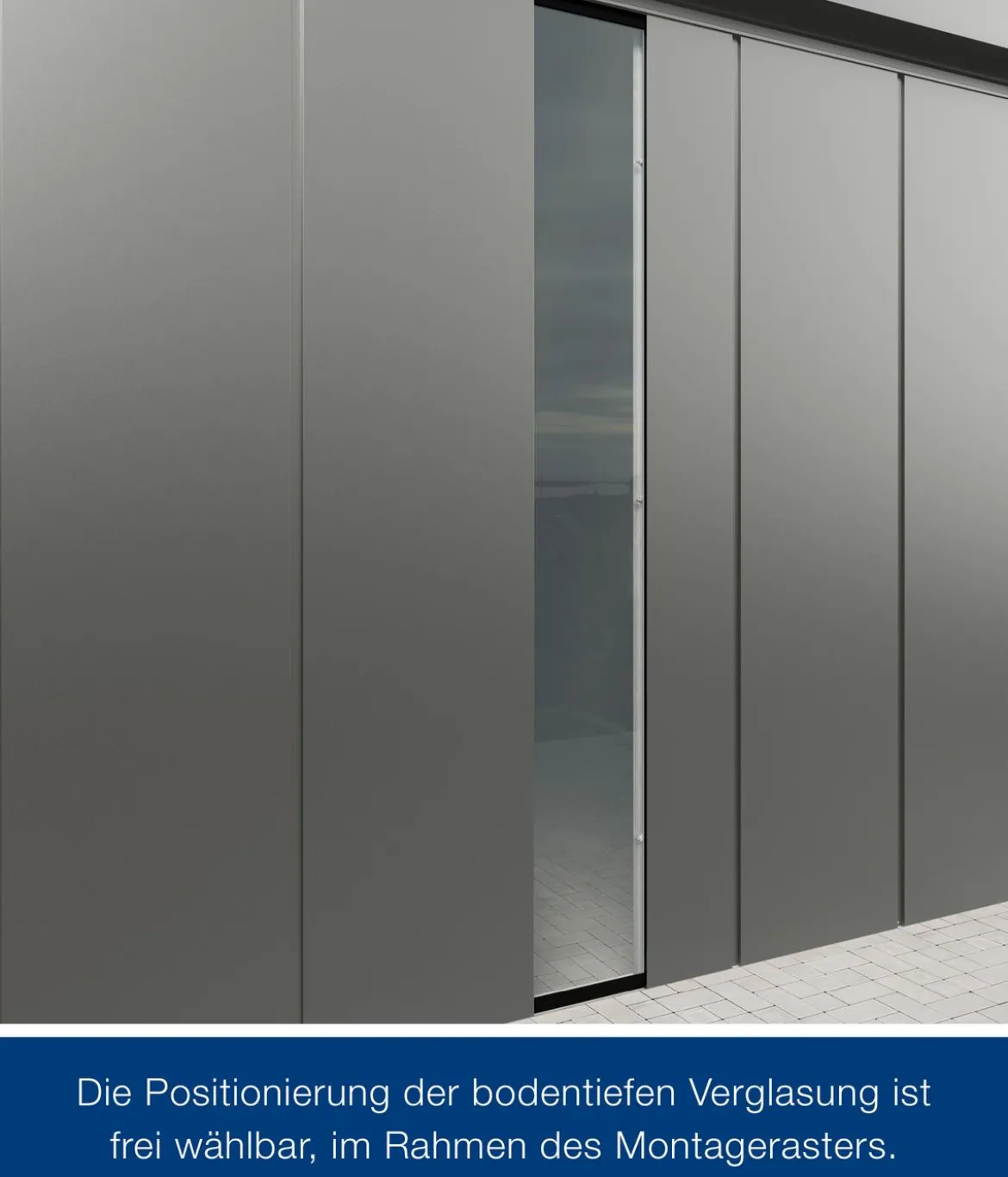 Hörmann Metallgerätehaus Juno JSD5 L-Sk Motiv Design bodentiefes Fenster mit Doppeltür, ca. B237/H223/T229 cm