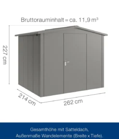 Hörmann Metallgerätehaus Juno JSD9 L-Sk Motiv Design, ca. B285/H227/T237 cm