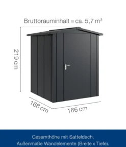 Hörmann Metallgerätehaus Juno JSD2 L-Sk Motiv Design, ca. B189/H219/T181 cm