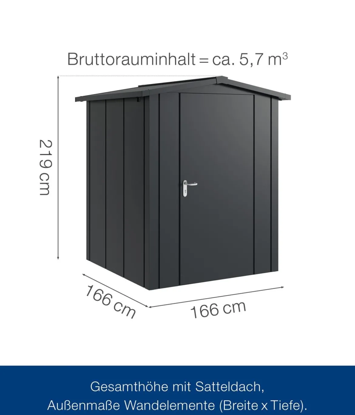 Hörmann Metallgerätehaus Juno JSD2 L-Sk Motiv Design, ca. B189/H219/T181 cm