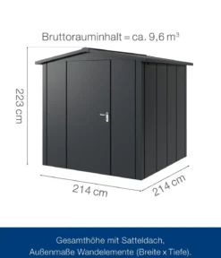 Hörmann Metallgerätehaus Juno JSD5 L-Sk Motiv Design, ca. B237/H223/T229 cm