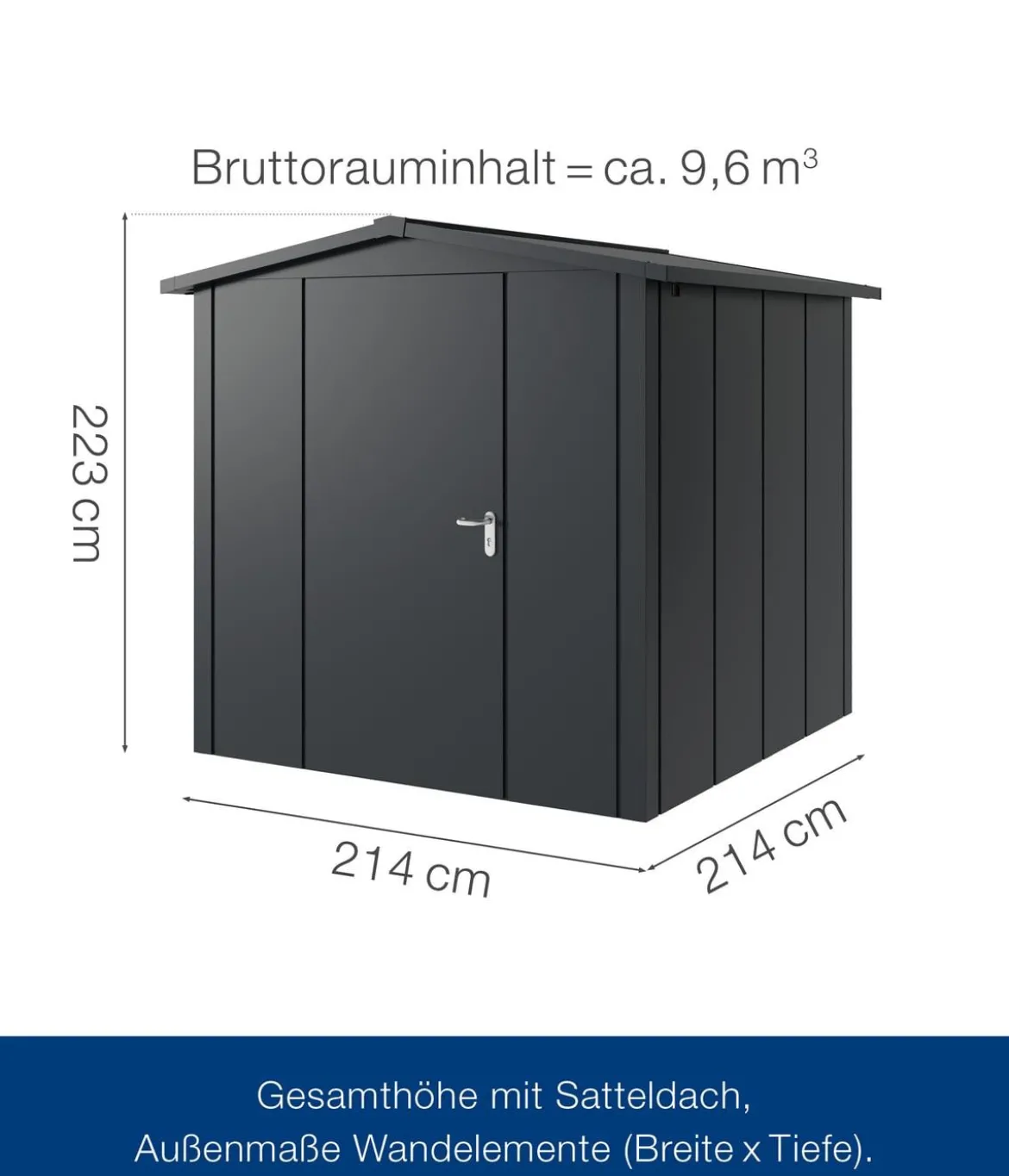 Hörmann Metallgerätehaus Juno JSD5 L-Sk Motiv Design, ca. B237/H223/T229 cm