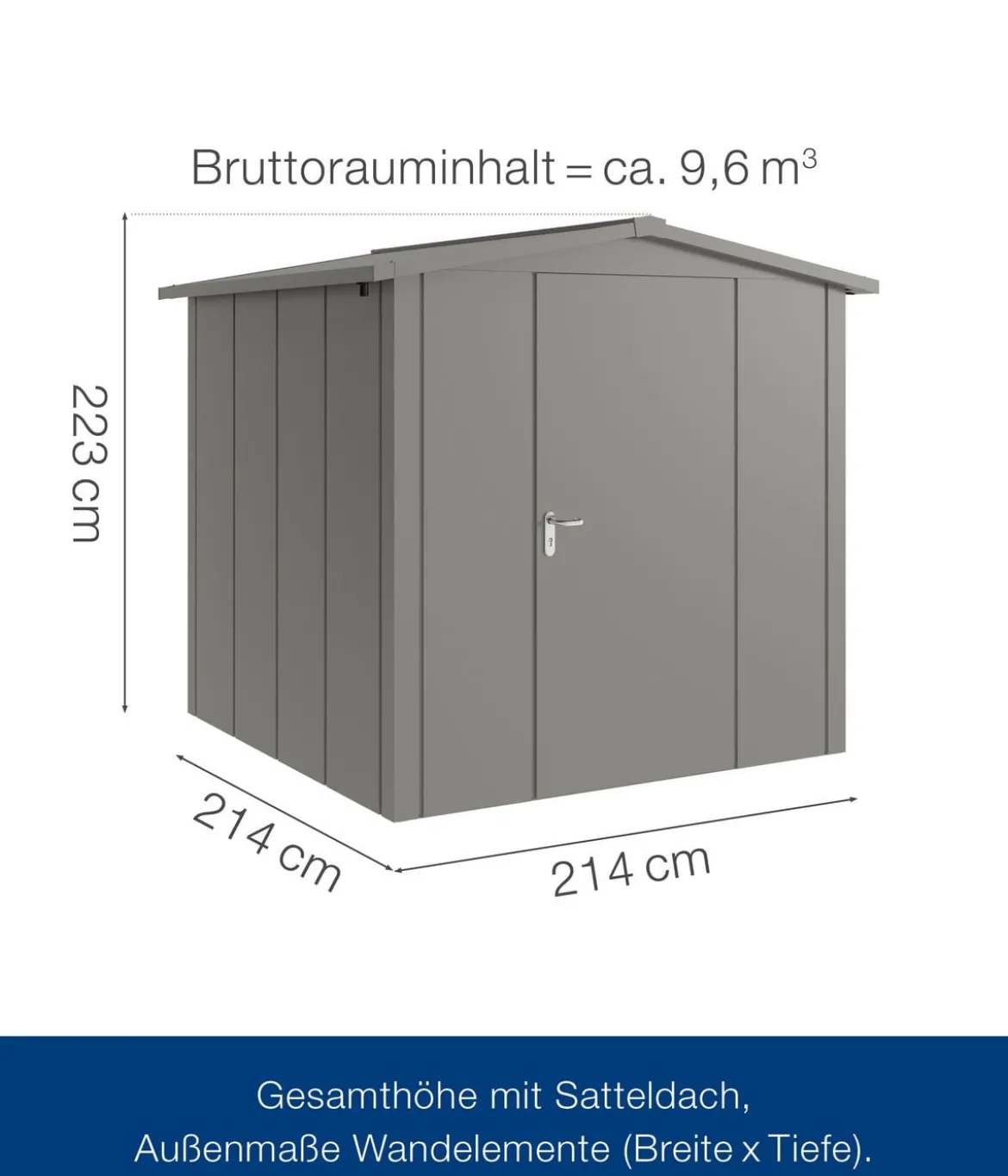 Hörmann Metallgerätehaus Juno JSD5 L-Sk Motiv Design, ca. B237/H223/T229 cm