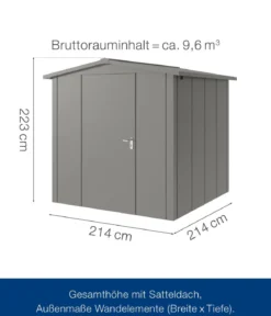 Hörmann Metallgerätehaus Juno JSD5 L-Sk Motiv Design, ca. B237/H223/T229 cm