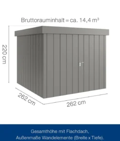 Hörmann Metallgerätehaus Juno JFD10 M-Sk Motiv Modern mit Doppeltür, ca. B277/H222/T277 cm