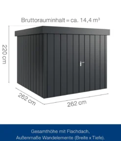 Hörmann Metallgerätehaus Juno JFD10 M-Sk Motiv Modern mit Doppeltür, ca. B277/H222/T277 cm