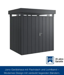 Hörmann Metallgerätehaus Juno mit Lichtband & Doppeltür JFD4 2116 M-Sk, ca. B229/H239/T181 cm