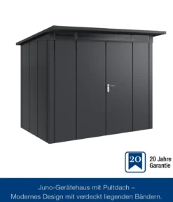 Hörmann Metallgerätehaus Juno JPD8 L-Sk Motiv Design mit Doppeltür, ca. B277/H224/T214 cm