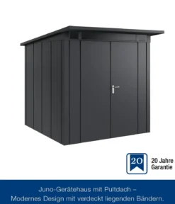 Hörmann Metallgerätehaus Juno JPD5 L-Sk Motiv Design mit Doppeltür, ca. B229/H224/T262 cm