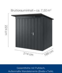 Hörmann Metallgerätehaus Juno JPD4 M-Sk Motiv Modern, ca. B229/H224/T214 cm