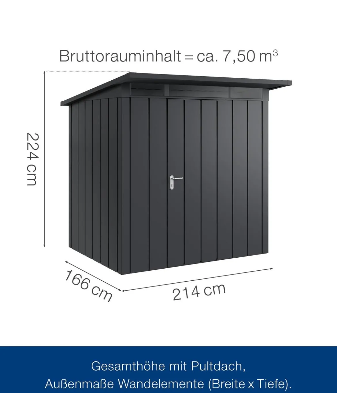 Hörmann Metallgerätehaus Juno JPD4 M-Sk Motiv Modern, ca. B229/H224/T214 cm