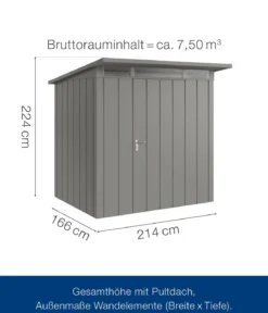 Hörmann Metallgerätehaus Juno JPD4 M-Sk Motiv Modern, ca. B229/H224/T214 cm