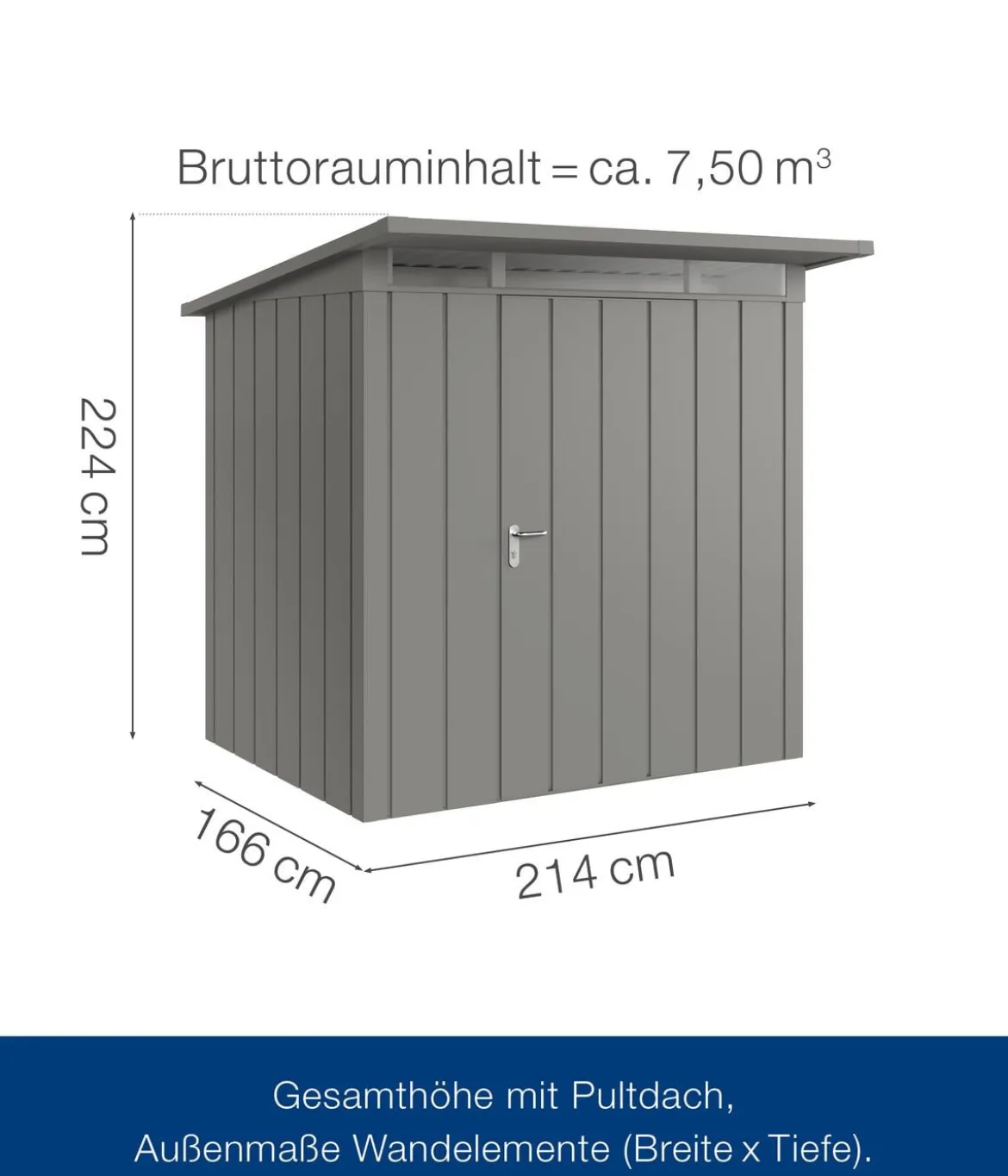 Hörmann Metallgerätehaus Juno JPD4 M-Sk Motiv Modern, ca. B229/H224/T214 cm