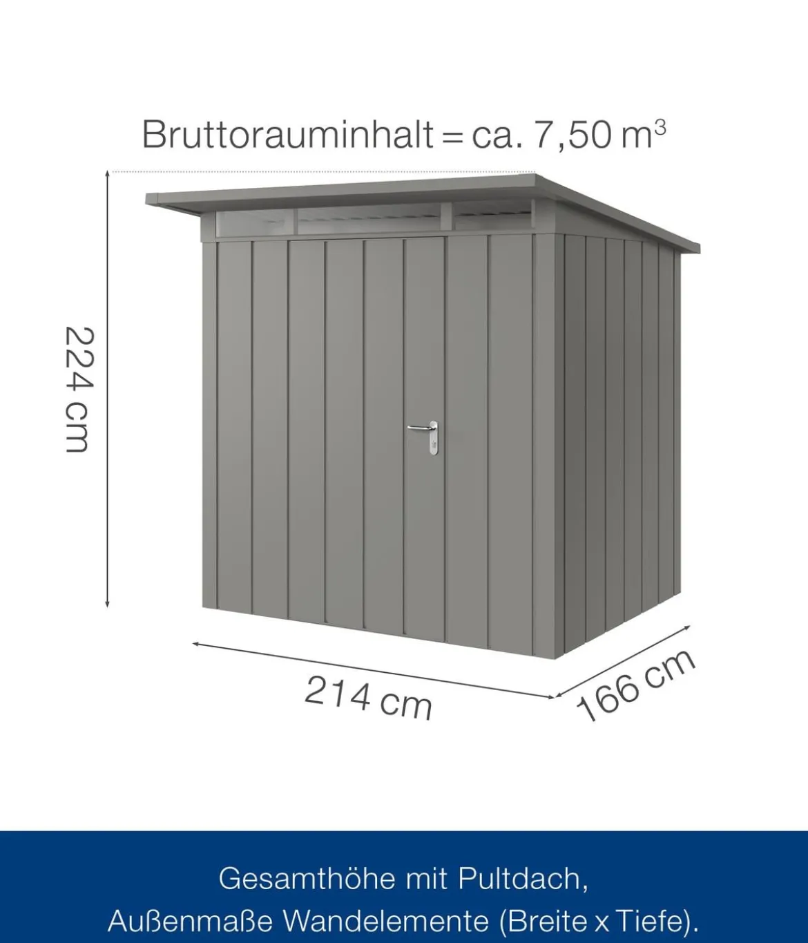Hörmann Metallgerätehaus Juno JPD4 M-Sk Motiv Modern, ca. B229/H224/T214 cm