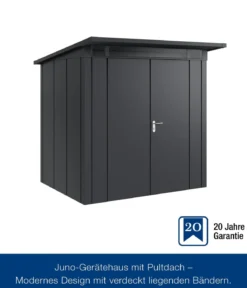 Hörmann Metallgerätehaus Juno JPD4 L-Sk Motiv Design mit Doppeltür, ca. B229/H224/T214 cm
