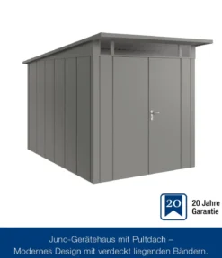 Hörmann Metallgerätehaus Juno JPD7 L-Sk Motiv Design mit Doppeltür, ca. B229/H232/T358 cm