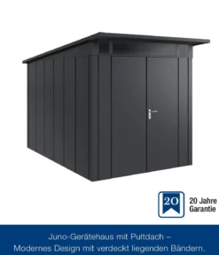 Hörmann Metallgerätehaus Juno JPD7 L-Sk Motiv Design mit Doppeltür, ca. B229/H232/T358 cm