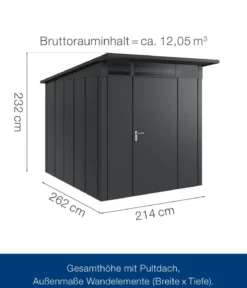 Hörmann Metallgerätehaus Juno JPD6 L-Sk Motiv Design, ca. B229/H232/T310 cm