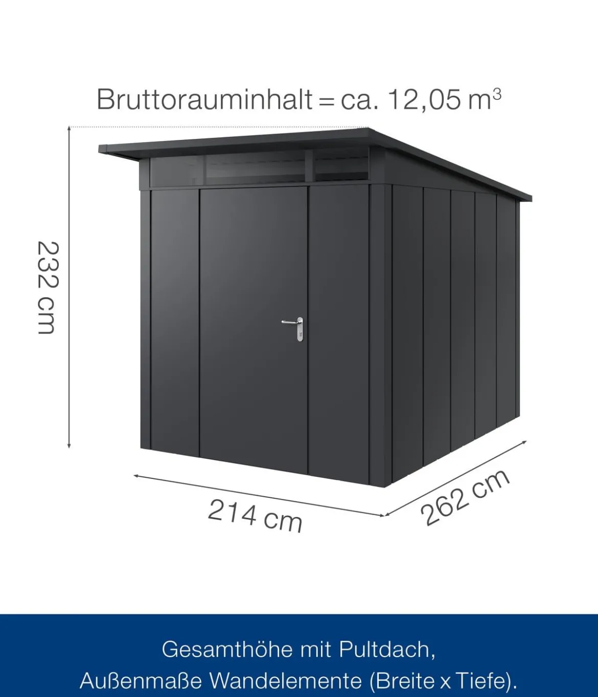 Hörmann Metallgerätehaus Juno JPD6 L-Sk Motiv Design, ca. B229/H232/T310 cm