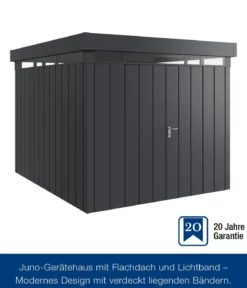 Hörmann Metallgerätehaus Juno mit Lichtband & Doppeltür JFD11 M-Sk, ca. B277/H239/T325 cm