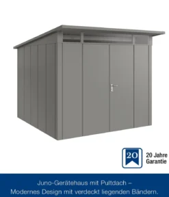 Hörmann Metallgerätehaus Juno JPD10 L-Sk Motiv Design mit Doppeltür, ca. B277/H232/T310 cm