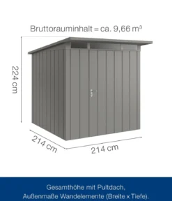 Hörmann Metallgerätehaus Juno JPD5 M-Sk Motiv Modern, ca. B229/H224/T262 cm