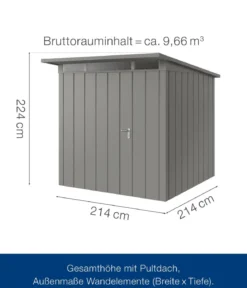 Hörmann Metallgerätehaus Juno JPD5 M-Sk Motiv Modern, ca. B229/H224/T262 cm