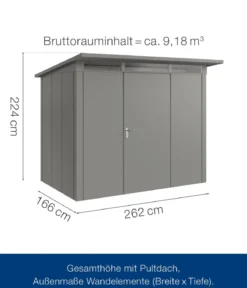 Hörmann Metallgerätehaus Juno JPD8 L-Sk Motiv Design, ca. B277/H224/T214 cm