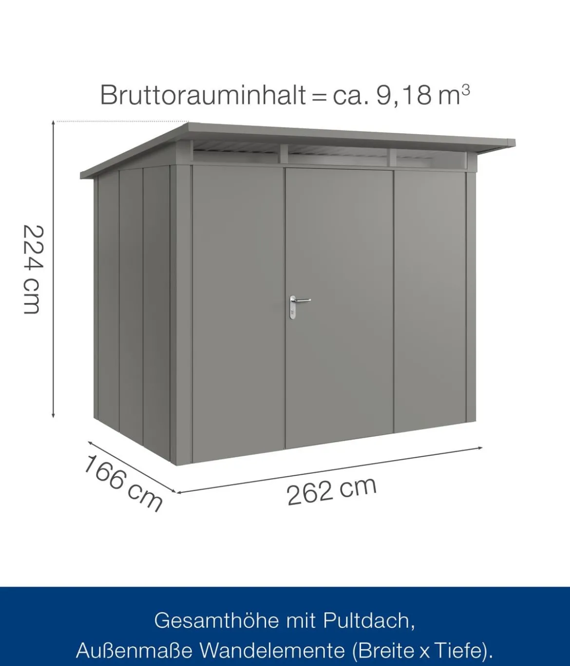Hörmann Metallgerätehaus Juno JPD8 L-Sk Motiv Design, ca. B277/H224/T214 cm