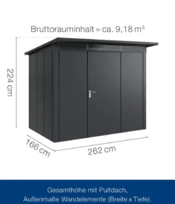 Hörmann Metallgerätehaus Juno JPD8 L-Sk Motiv Design, ca. B277/H224/T214 cm